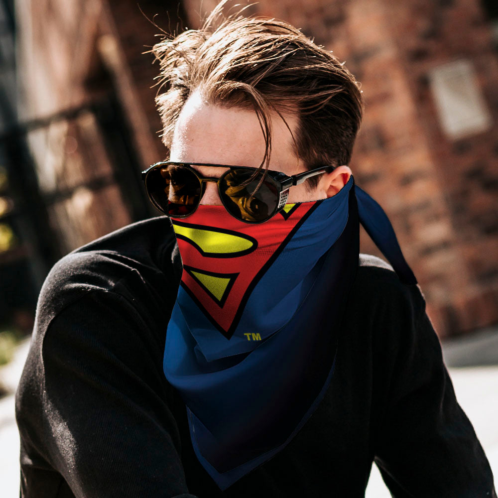 Bandana - Superman Shield Centered Blue Bandanas DC Comics