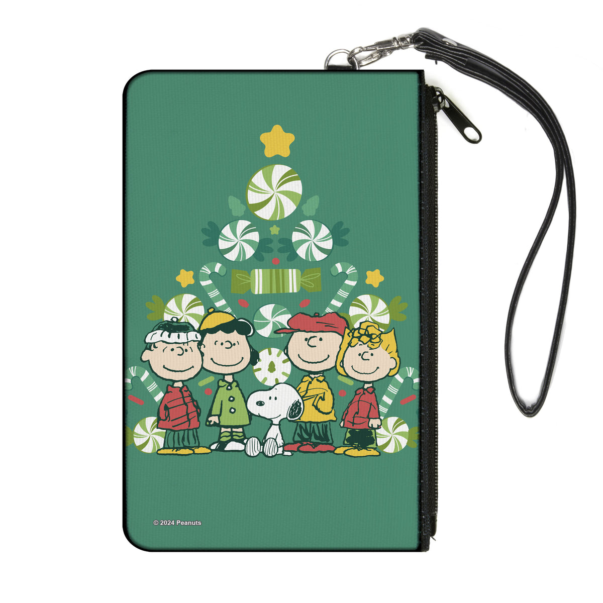 Peanuts Holiday Christmas Tree Group Canvas Zipper Wallet Large – Fan Gear Greens Canvas Zipper Wallets Peanuts