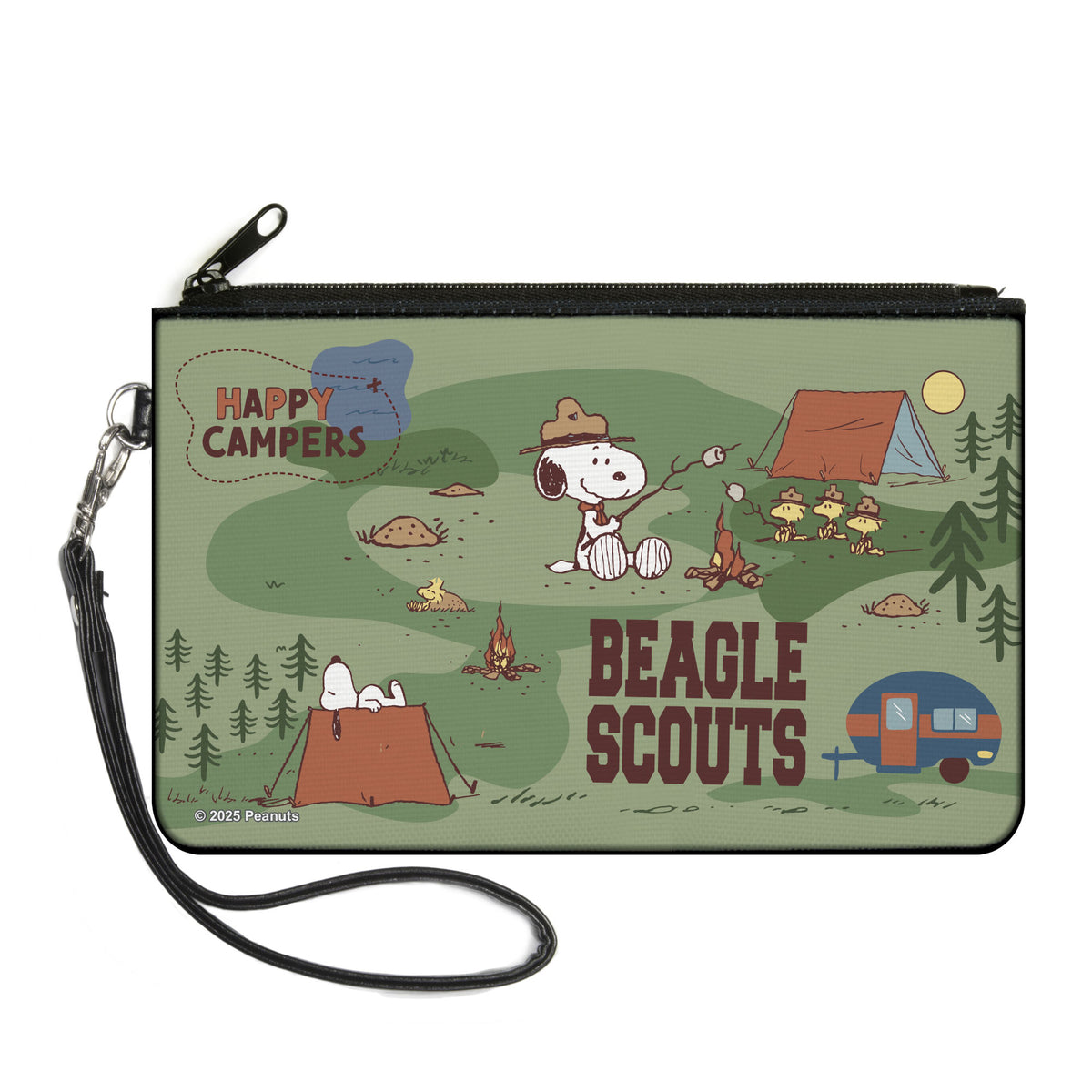 Happy Camper Beagle Scouts Canvas Zipper Wallet Large – Peanuts Fan Gear Canvas Zipper Wallets Peanuts