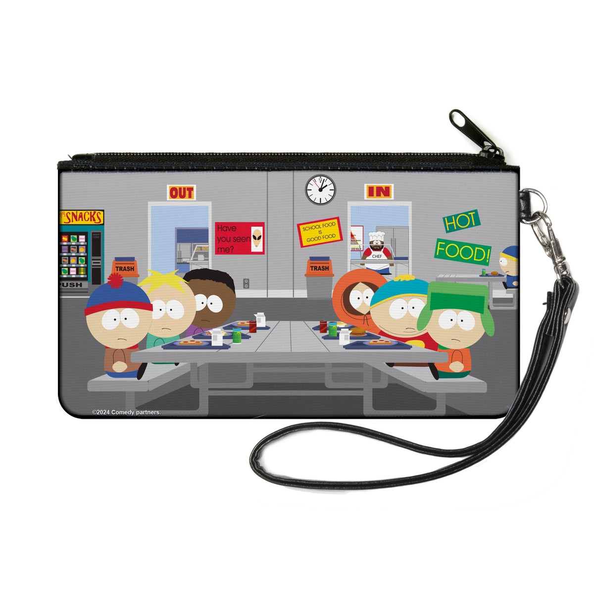 Canvas Zipper Wallet - SMALL - South Park Boys Group Cafeteria Table Scene Canvas Zipper Wallets South Park