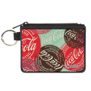 Canvas Zipper Wallet - MINI X-SMALL - DRINK COCA-COLA Coke Patches Stacked Reds/Multi Color Canvas Zipper Wallets Coca-Cola