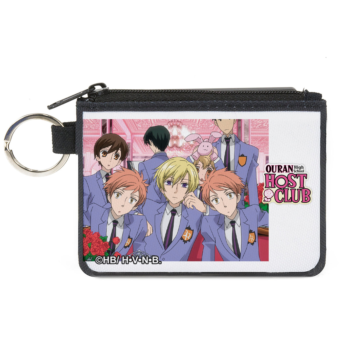 Canvas Zipper Wallet - MINI X-SMALL - OURAN HIGH SCHOOL HOST CLUB Group Pose and Title Logo Canvas Zipper Wallets Ouran High School Host Club
