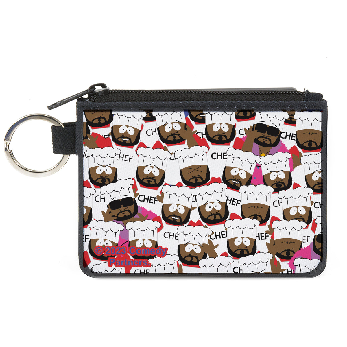 Canvas Zipper Wallet - MINI X-SMALL - South Park Chef Expressions Stacked Canvas Zipper Wallets South Park
