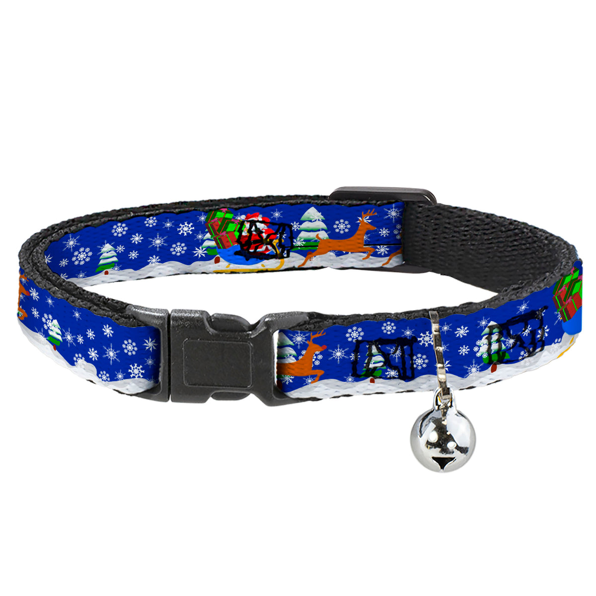 Cat Collar Breakaway - Santa & Reindeers Cat Collars Breakaway Side Release Buckle-Down