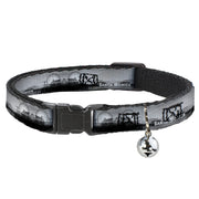 Cat Collar Breakaway - Vivid SANTA MONICA Pier Skyline Grays White Cat Collars Breakaway Side Release Buckle-Down