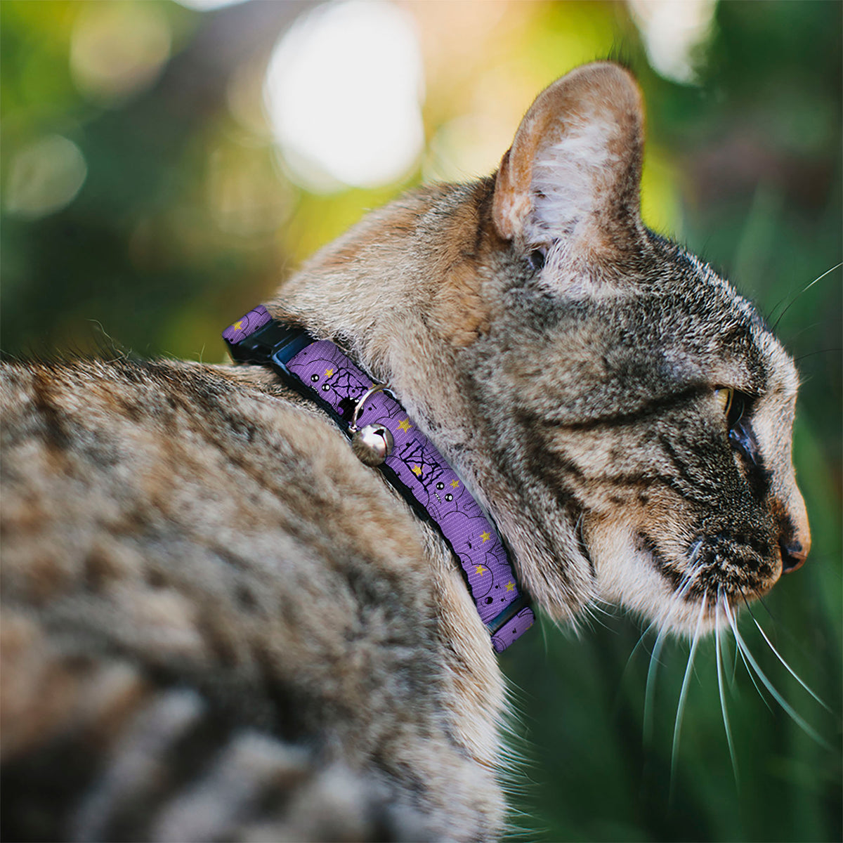 Breakaway Cat Collar with Bell - Adventure Time Lumpy Space Princess Expressions Stacked Lavender Cat Collars Breakaway Side Release Adventure Time