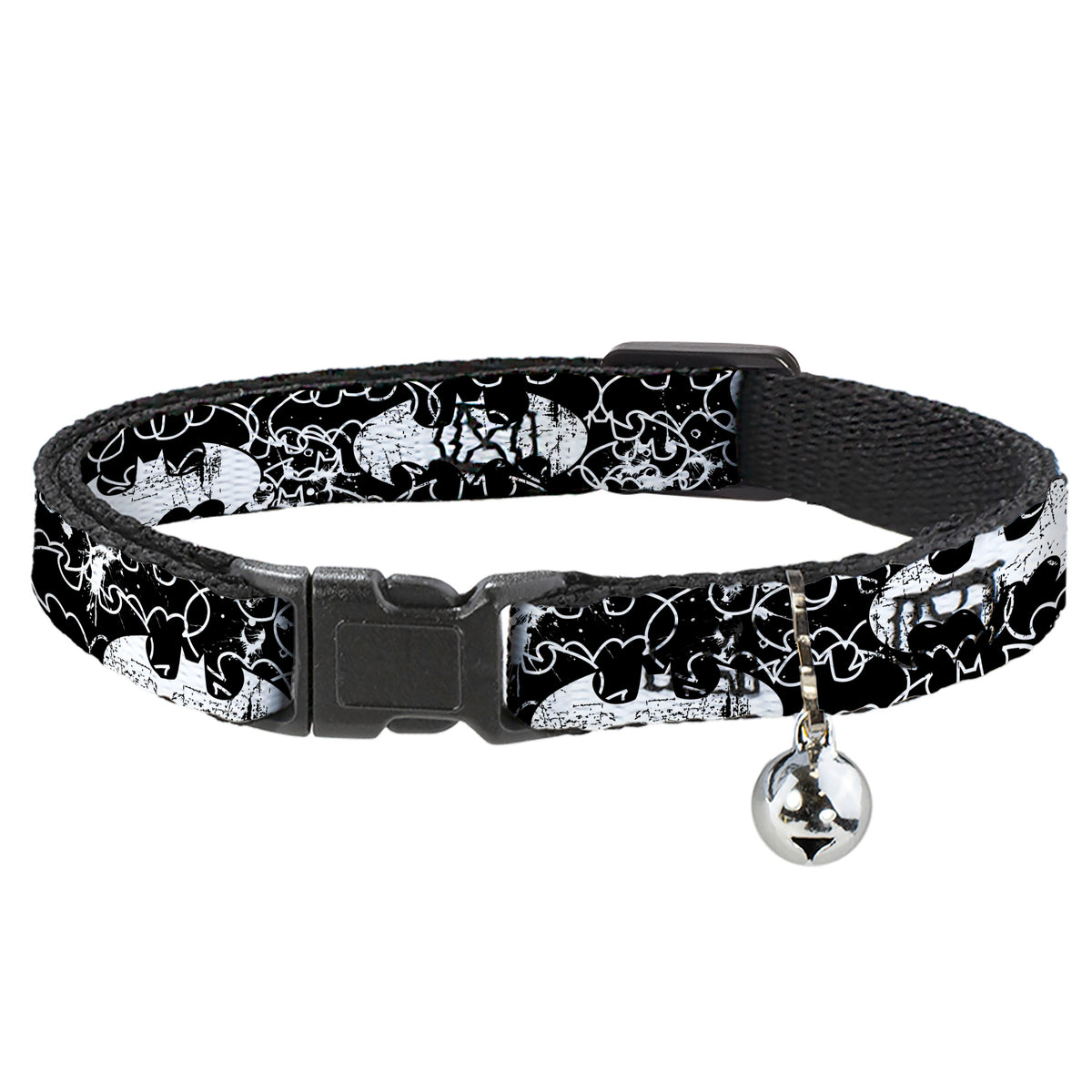 Cat Collar Breakaway - Batman Outlines Black White Cat Collars Breakaway Side Release DC Comics