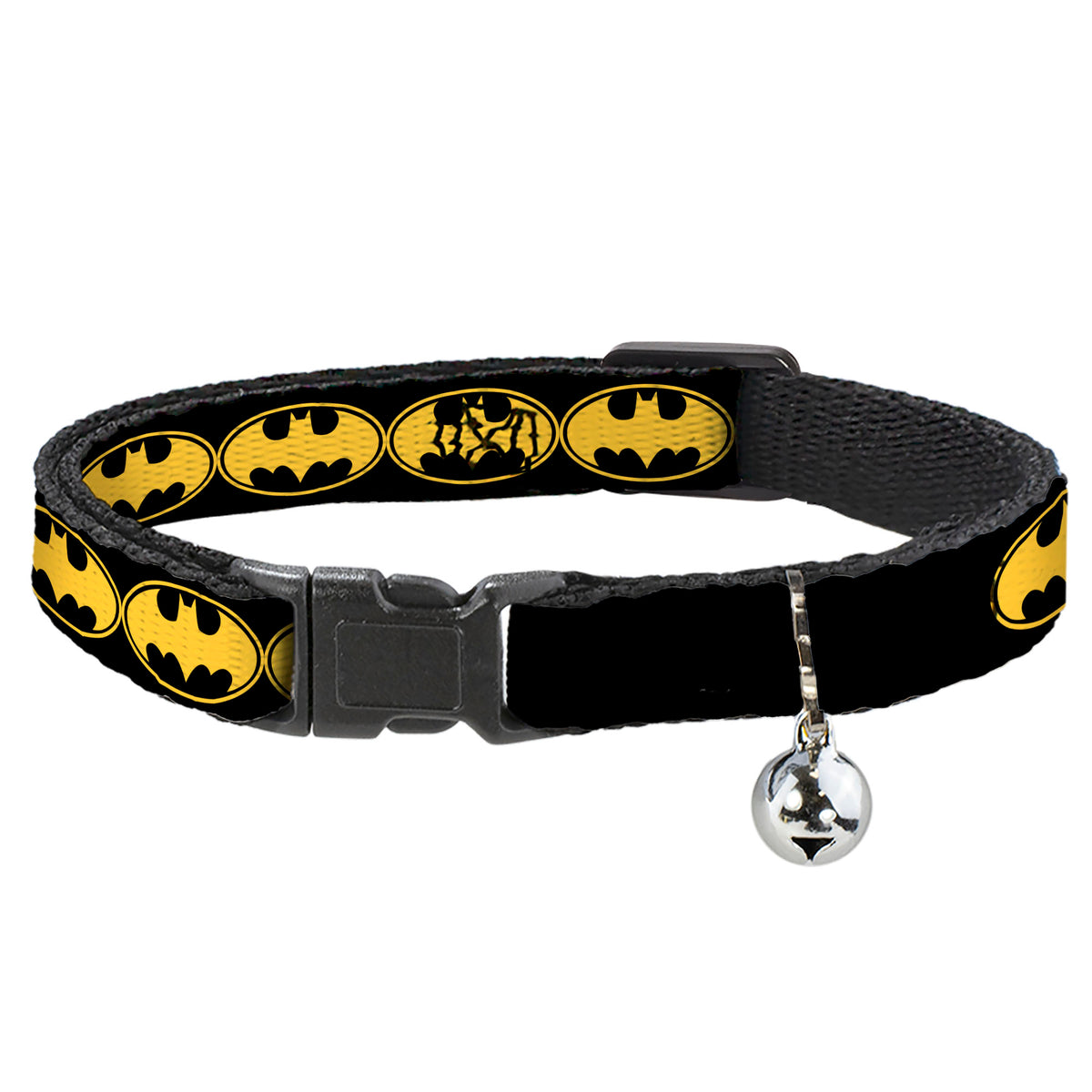 Cat Collar Breakaway - Bat Signal-3 Black Yellow Black Cat Collars Breakaway Side Release DC Comics