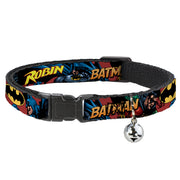 Cat Collar Breakaway - Batman & Robin in Action w Text Burgundy Cat Collars Breakaway Side Release DC Comics