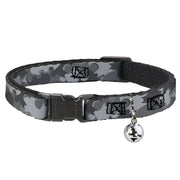 Cat Collar Breakaway - Bat Signal Stacked Black Grays Cat Collars Breakaway Side Release DC Comics