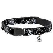 Breakaway Cat Collar with Bell - Batman THE DARK KNIGHT and Joker Smiling Sketch Close-Ups Black/White Cat Collars Breakaway Side Release DC Comics