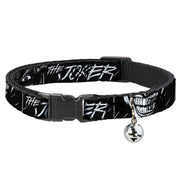 Breakaway Cat Collar with Bell - THE JOKER Smiling Eyes Sketch Close-Up Black/White Cat Collars Breakaway Side Release DC Comics