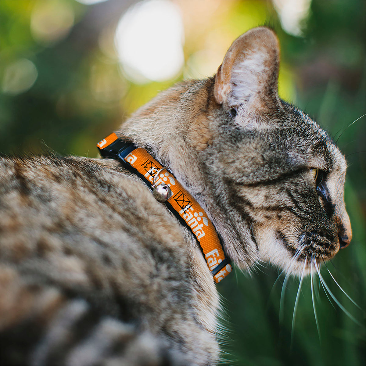 Breakaway Cat Collar with Bell - Vintage Orange FANTA Logo Orange/White Cat Collars Breakaway Side Release Coca-Cola