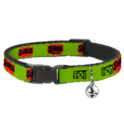 Breakaway Cat Collar with Bell - SURGE Logo Yellow/Red/Black Cat Collars Breakaway Side Release Coca-Cola