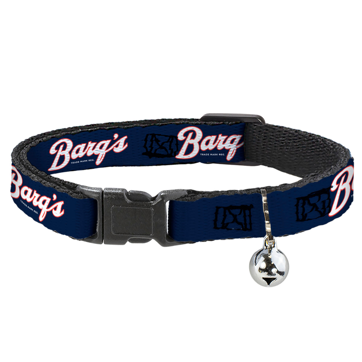 Breakaway Cat Collar with Bell - BARQ'S Vintage Logo Navy/Red/White Cat Collars Breakaway Side Release Coca-Cola