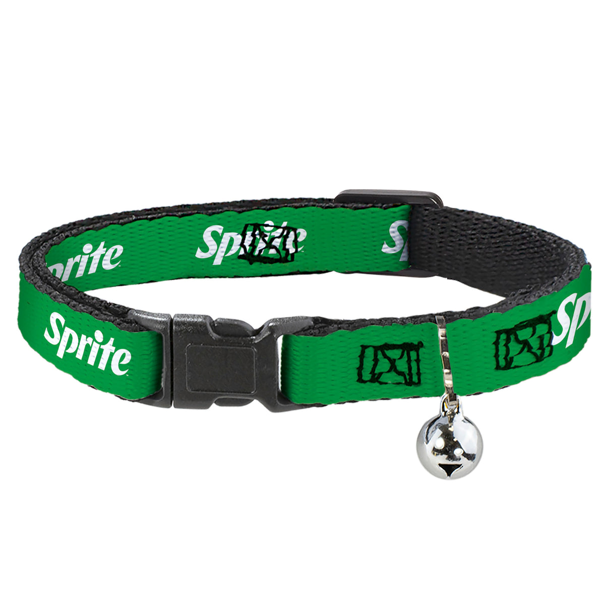 Breakaway Cat Collar with Bell - SPRITE Logo Green/White Cat Collars Breakaway Side Release Coca-Cola