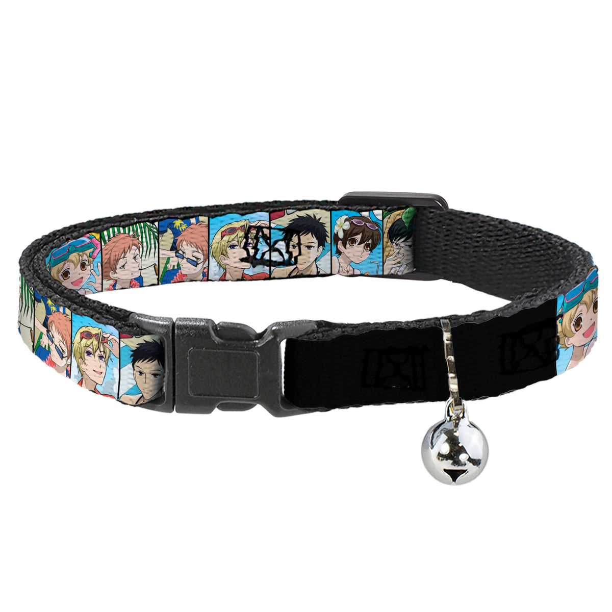 Breakaway Cat Collar with Bell - Ouran High School Host Club Seven Character Beach Day Pose Blocks Cat Collars Breakaway Side Release Ouran High School Host Club