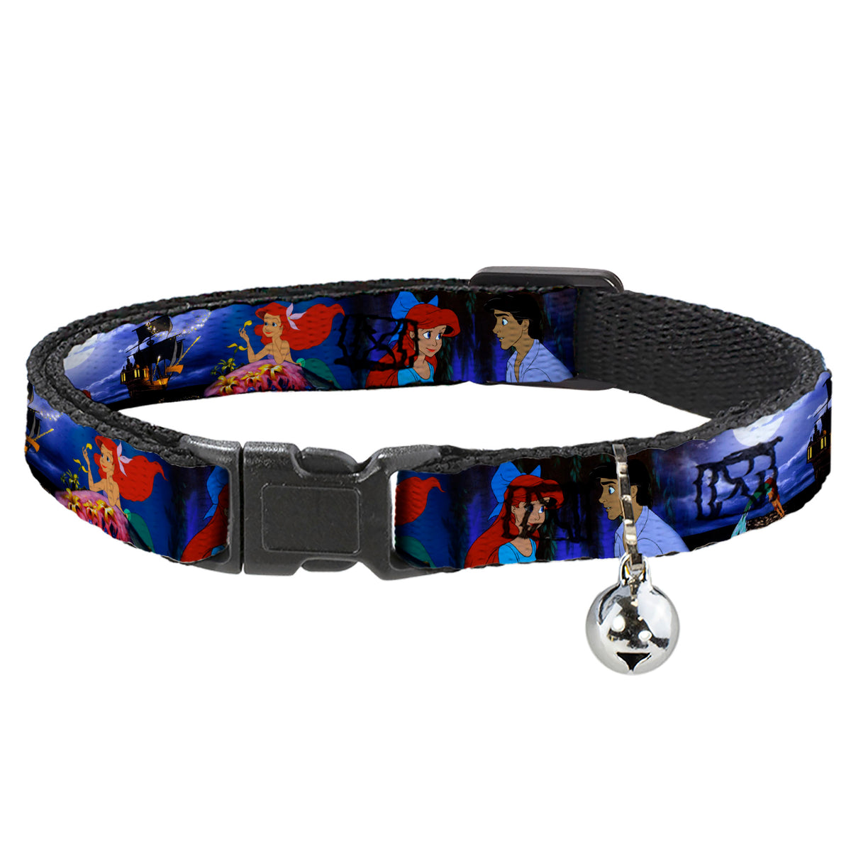 Cat Collar Breakaway - The Little Mermaid Ariel & Eric Scenes Cat Collars Breakaway Side Release Disney