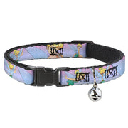 Cat Collar Breakaway - Tinker Bell Poses Purple Pink Fade Cat Collars Breakaway Side Release Disney