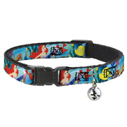 Cat Collar Breakaway - Ariel, Sebastian & Flounder Scene Cat Collars Breakaway Side Release Disney
