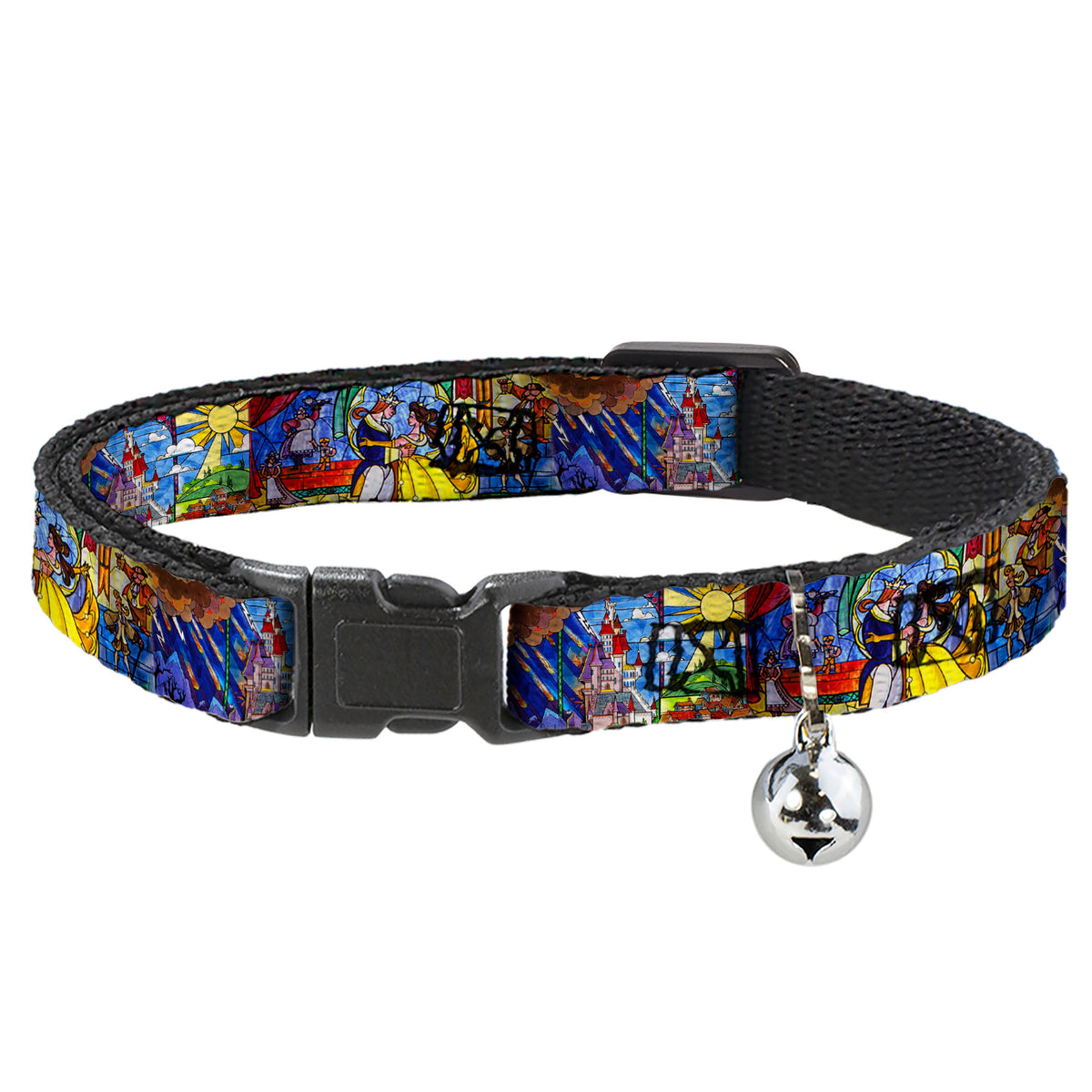 Cat Collar Breakaway - Beauty & the Beast Stained Glass Scenes Cat Collars Breakaway Side Release Disney