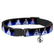 Cat Collar Breakaway - Cinderella Transformation Blue Fade Cat Collars Breakaway Side Release Disney