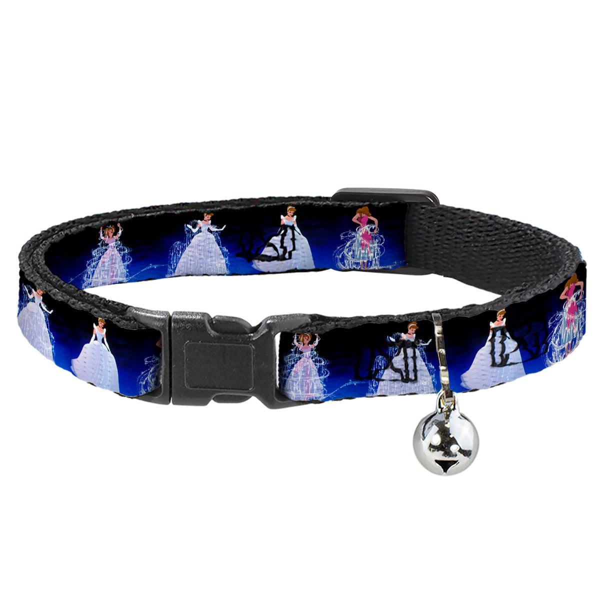 Cat Collar Breakaway - Cinderella Transformation Blue Fade Cat Collars Breakaway Side Release Disney