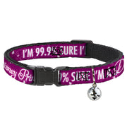 Cat Collar Breakaway - I'M 99.9% SURE I'M A DISNEY PRINCESS Pinks White Cat Collars Breakaway Side Release Disney