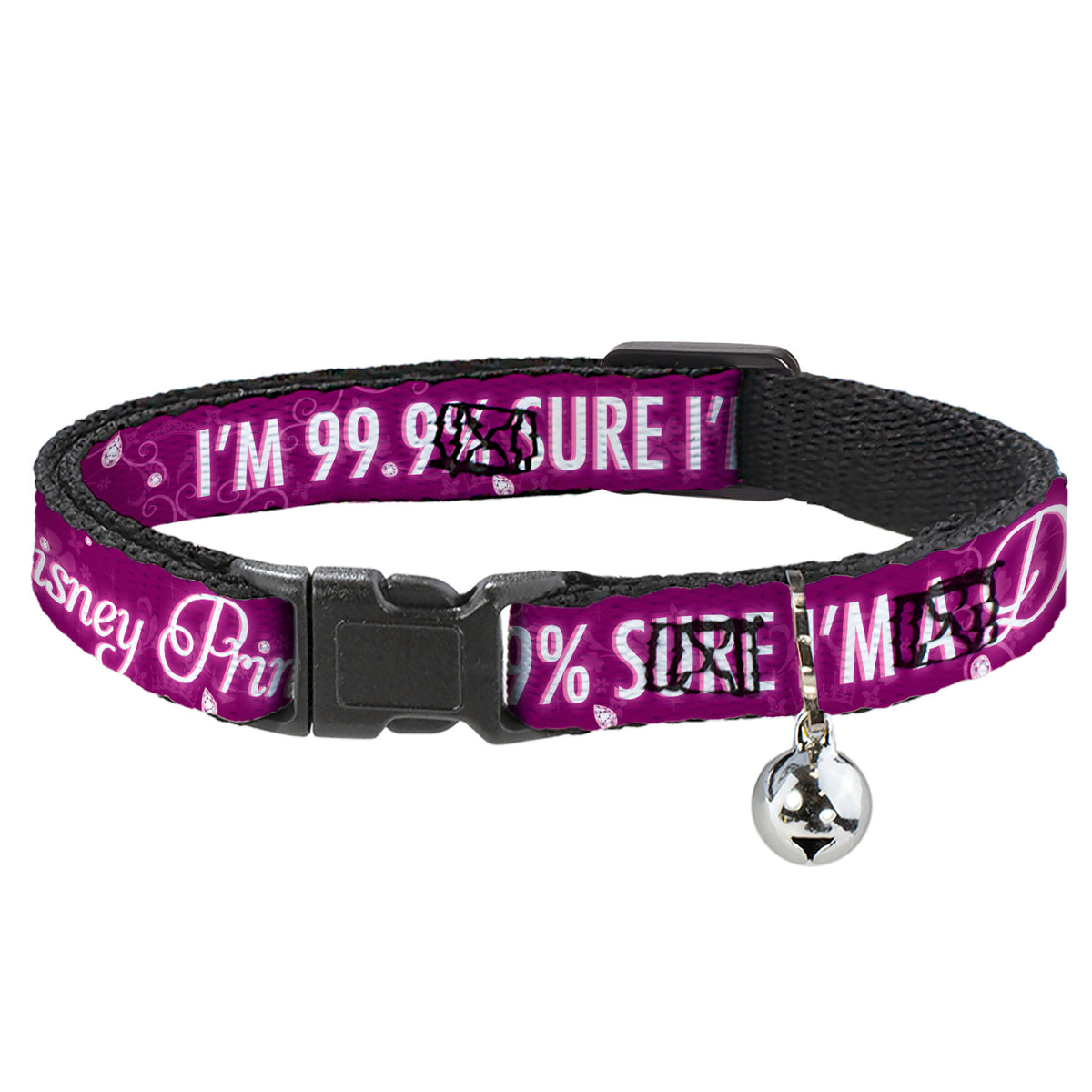 Cat Collar Breakaway - I'M 99.9% SURE I'M A DISNEY PRINCESS Pinks White Cat Collars Breakaway Side Release Disney