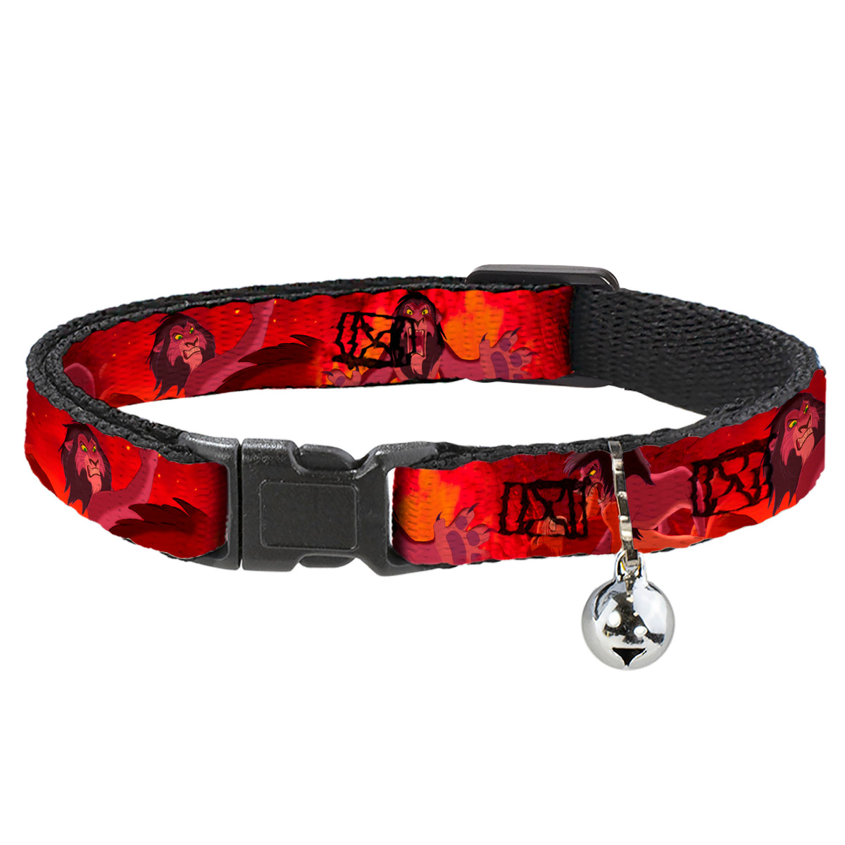Cat Collar Breakaway - Simba Scar Battle Scene Fiery Red Cat Collars Breakaway Side Release Disney