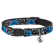 Cat Collar Breakaway - Stitch Poses Mini Scrump Scattered Cat Collars Breakaway Side Release Disney