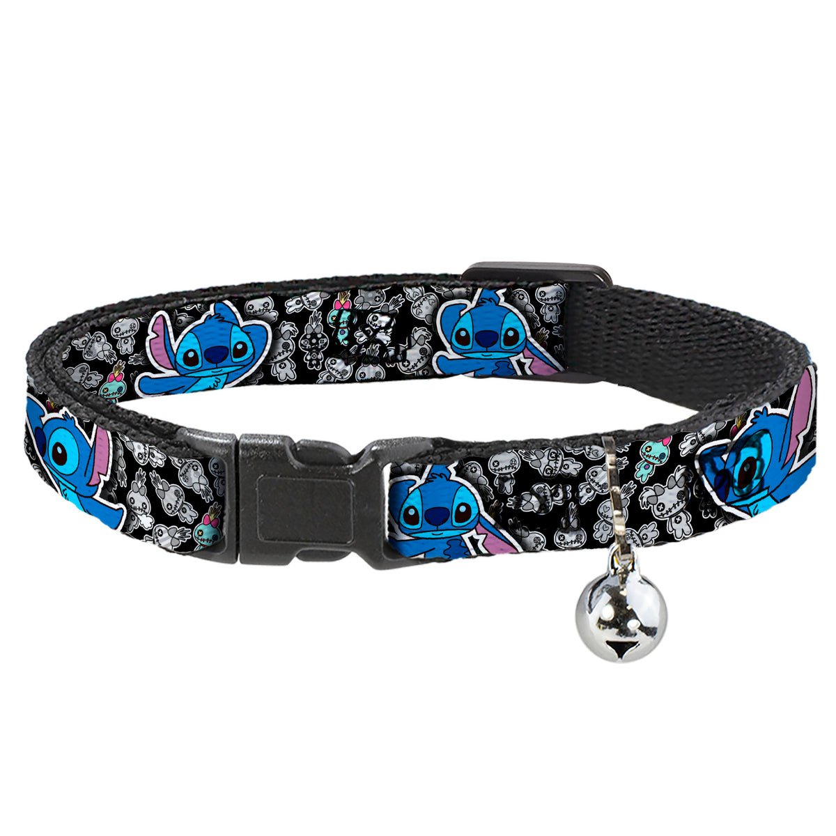 Cat Collar Breakaway - Stitch Poses Mini Scrump Scattered Cat Collars Breakaway Side Release Disney