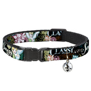 Cat Collar Breakaway - Tinker Bell Floral Collage CLASSY AND SASSY Cat Collars Breakaway Side Release Disney