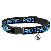 Cat Collar Breakaway - Buzz Poses Stars TO INFINITY AND BEYOND Black Blues Cat Collars Breakaway Side Release Disney