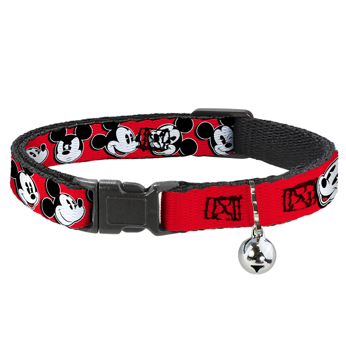 Cat Collar Breakaway - Mickey Mouse Expressions Red Black White Cat Collars Breakaway Side Release Disney