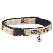 Breakaway Cat Collar with Bell - Moana Pua and Hei Hei Pose Blocks White/Multi Color Cat Collars Breakaway Side Release Disney