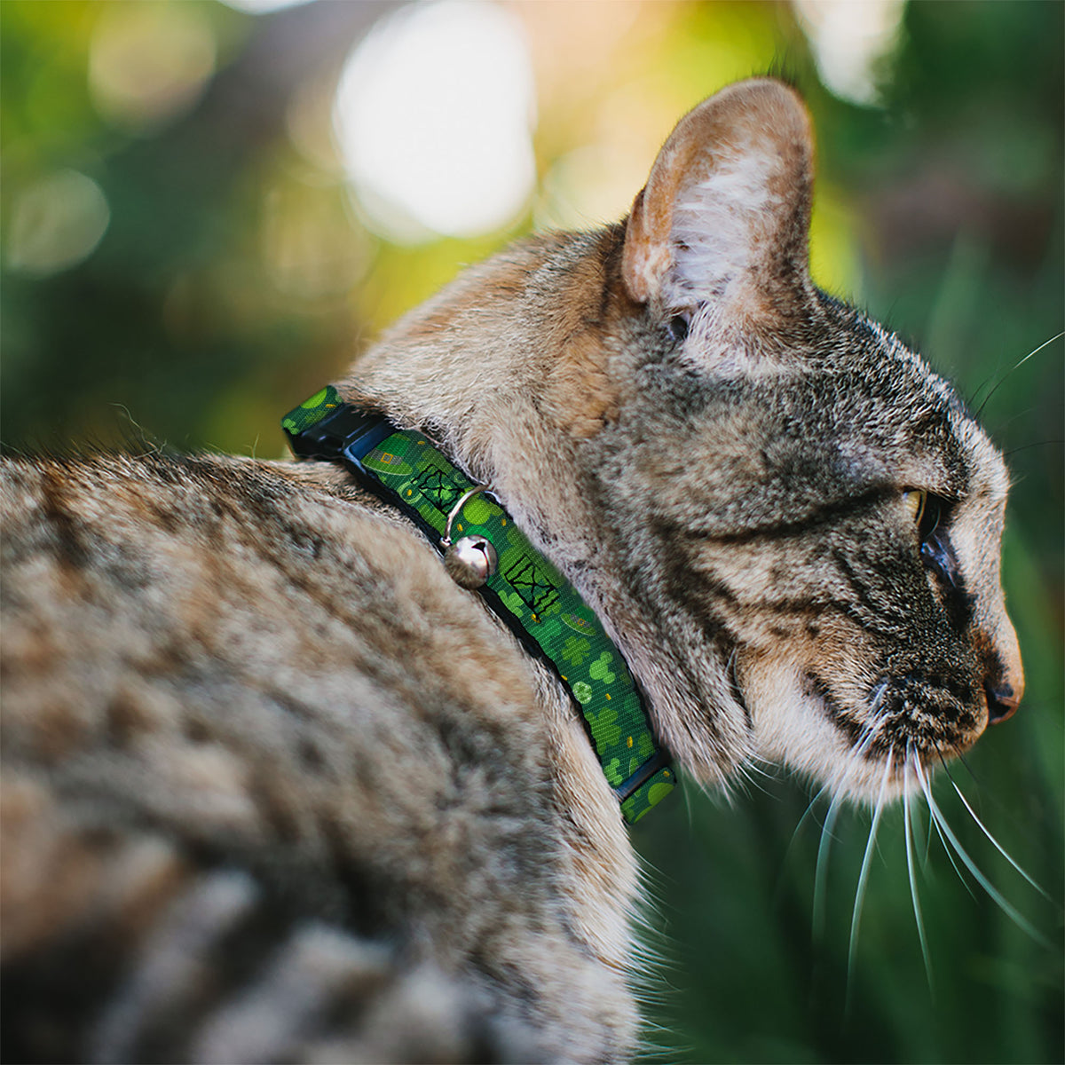 Cat Collar Breakaway - St. Patrick's Day Mickey Collage Greens Cat Collars Breakaway Side Release Disney