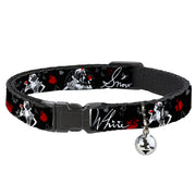 Cat Collar Breakaway - SNOW WHITE Apple Poses Butterflies Black Gray Red Cat Collars Breakaway Side Release Disney