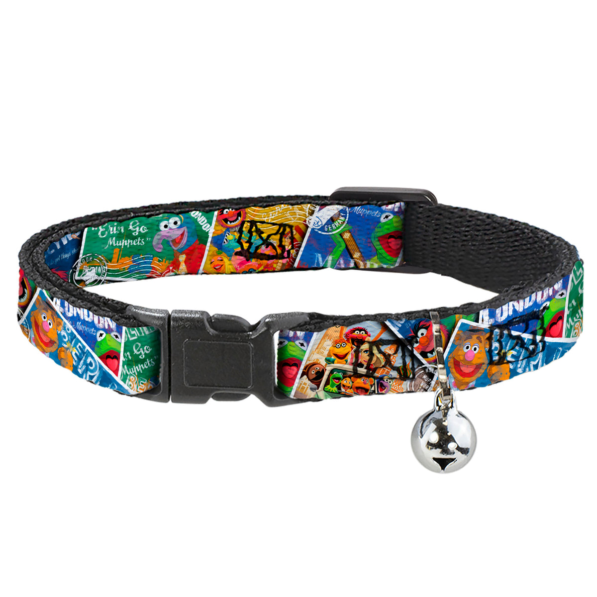 Cat Collar Breakaway - Muppets Postage Stamps Stacked Cat Collars Breakaway Side Release Disney