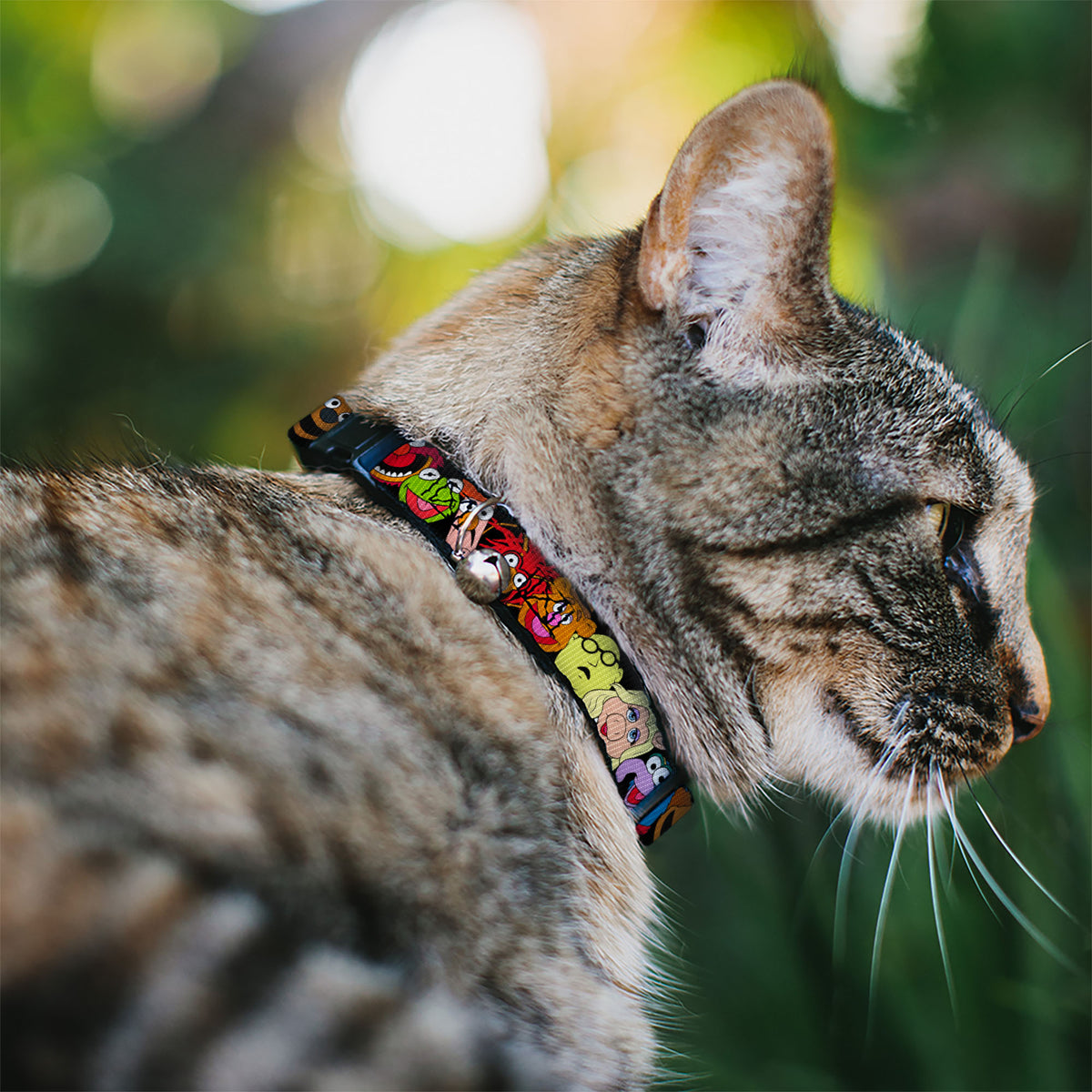 Cat Collar Breakaway - Muppets Faces Black Cat Collars Breakaway Side Release Disney