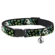 Cat Collar Breakaway - Mike Poses Eyeballs Black Greens Cat Collars Breakaway Side Release Disney