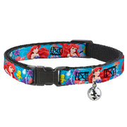 Cat Collar Breakaway - Ariel & Flounder Vivid Underwater Poses Cat Collars Breakaway Side Release Disney