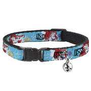 Cat Collar Breakaway - ARIEL Sketch Poses Blues Lavender Cat Collars Breakaway Side Release Disney