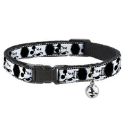 Cat Collar Breakaway - Mickey Standing Pose Film Strip White Black Cat Collars Breakaway Side Release Disney
