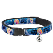 Cat Collar Breakaway - Frozen Elsa Poses Snowflakes Cat Collars Breakaway Side Release Disney