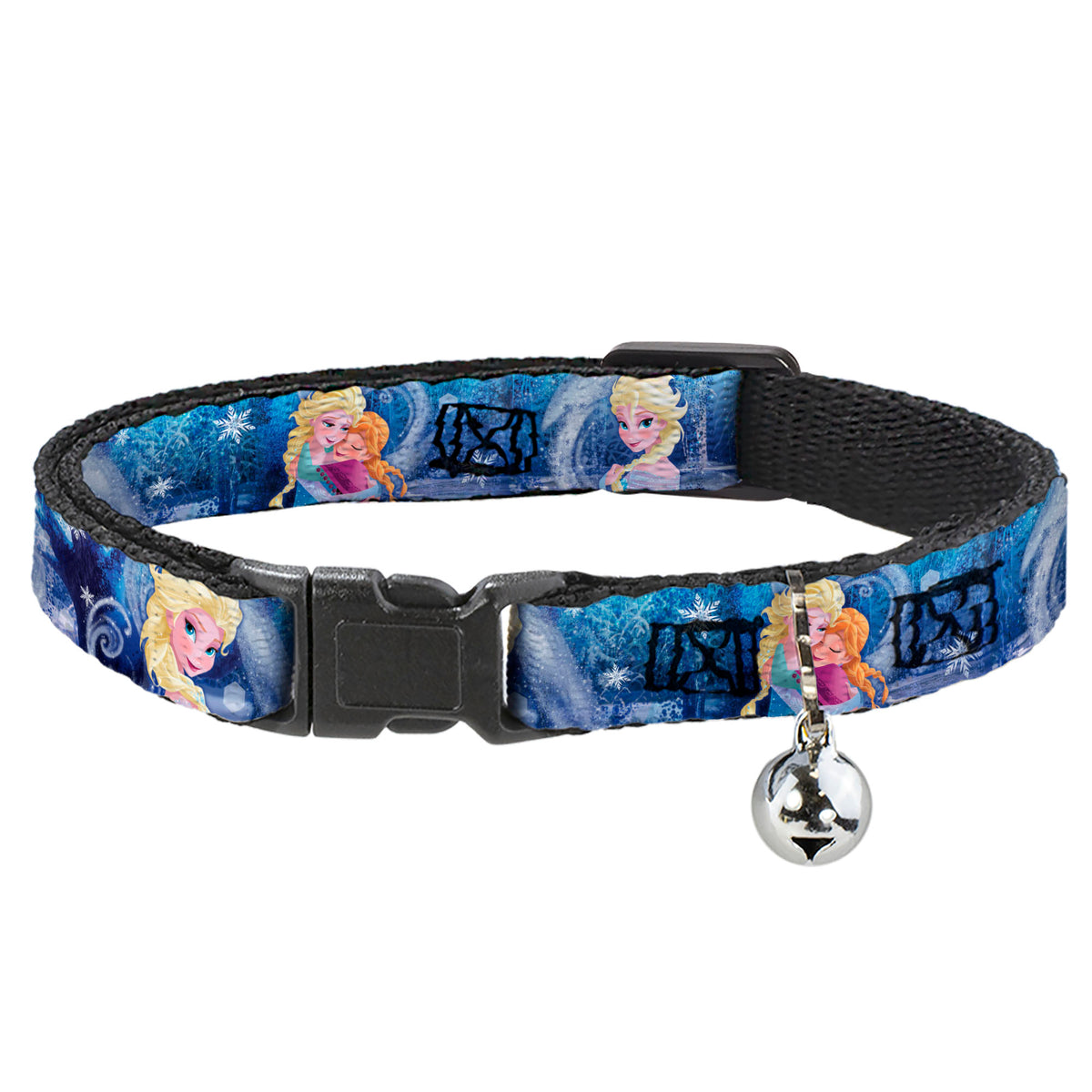 Cat Collar Breakaway - Frozen Elsa Poses Snowflakes Cat Collars Breakaway Side Release Disney