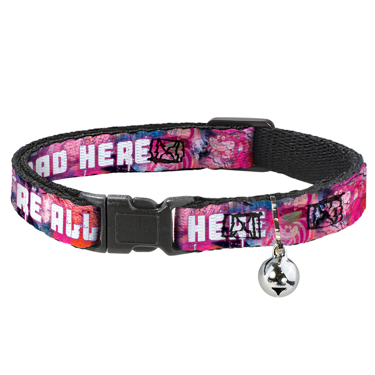 Cat Collar Breakaway - Transparent Cheshire Cat Poses WE'RE ALL MAD HERE Cat Collars Breakaway Side Release Disney