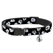 Cat Collar Breakaway - Mickey Mouse Expressions Scattered Black White Cat Collars Breakaway Side Release Disney