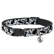 Cat Collar Breakaway - Mickey Mouse Expressions Stacked White Black Cat Collars Breakaway Side Release Disney