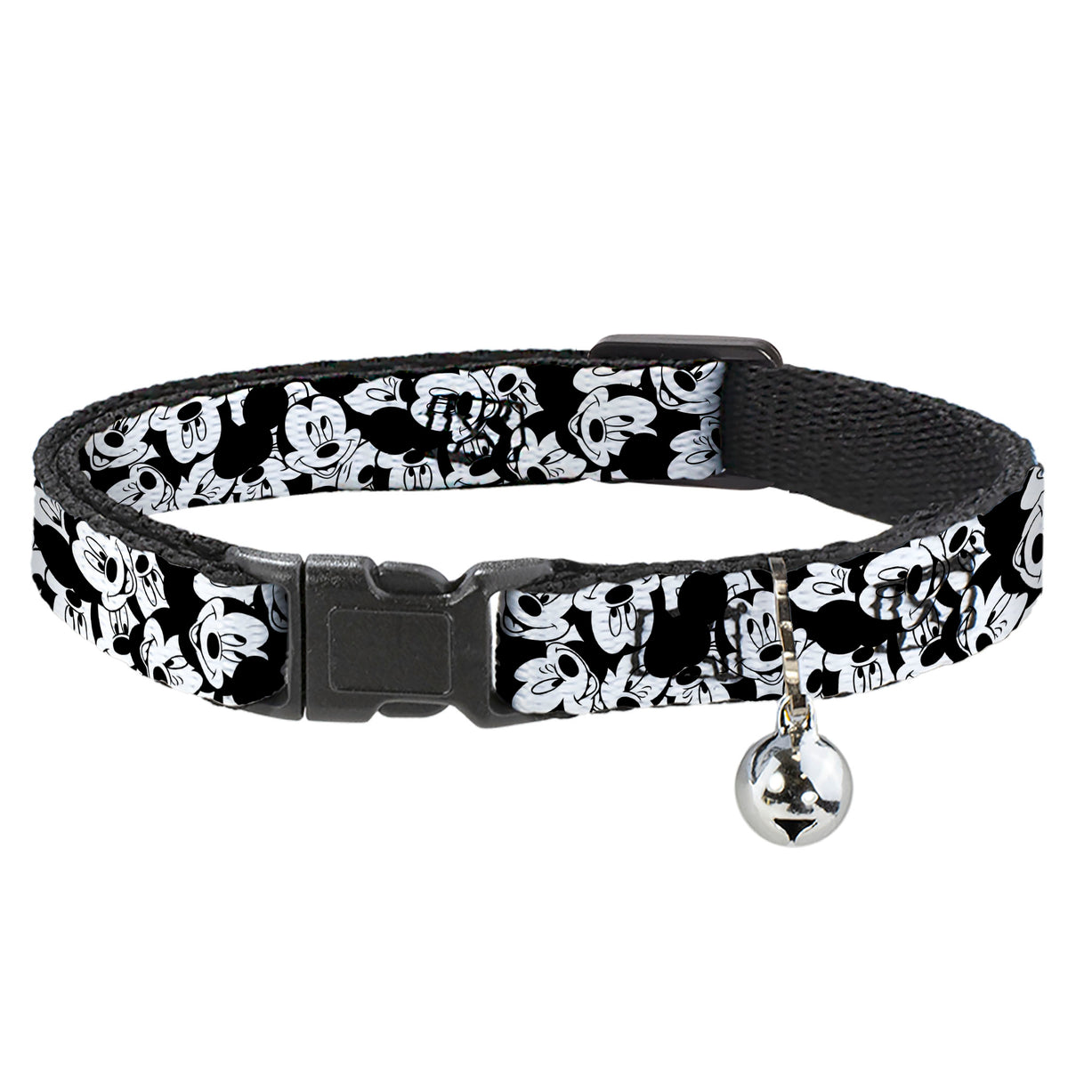 Cat Collar Breakaway - Mickey Mouse Expressions Stacked White Black Cat Collars Breakaway Side Release Disney
